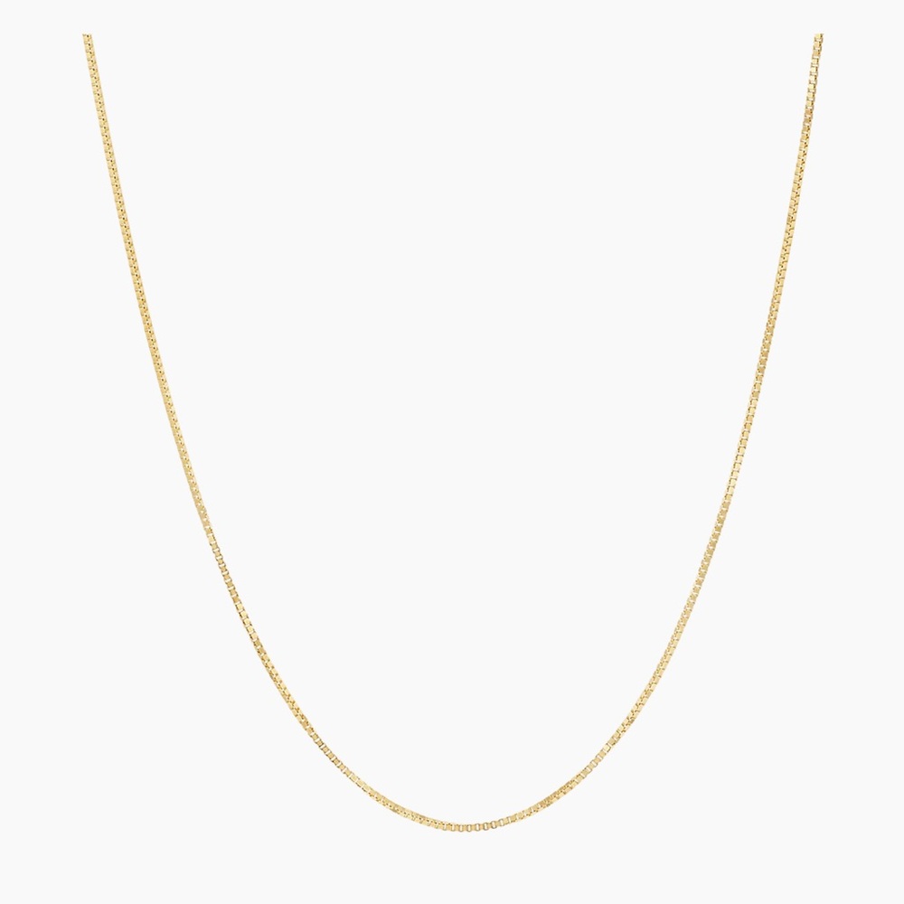 Solid 14K Gold Box Chain Necklace